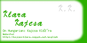 klara kajcsa business card